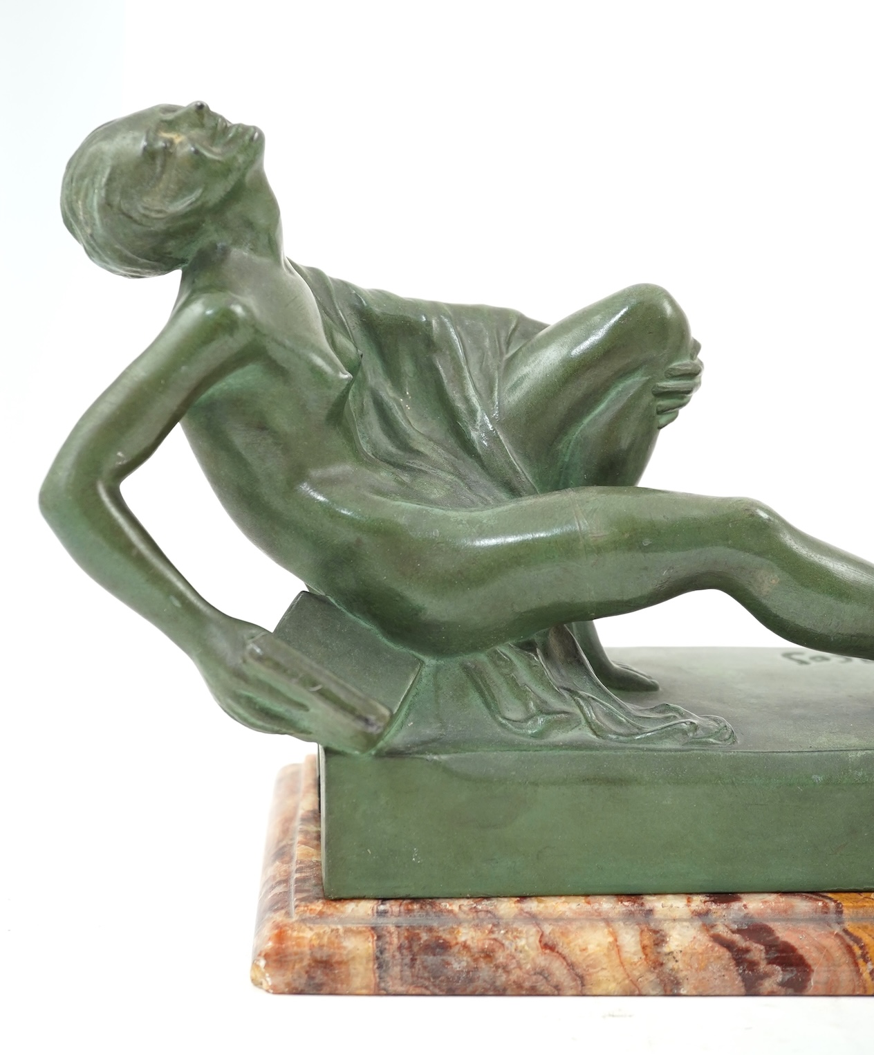 A pair of French Art Deco spelter bookends